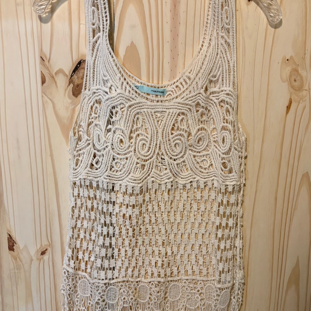 Maurices Cream Lace Tank Top